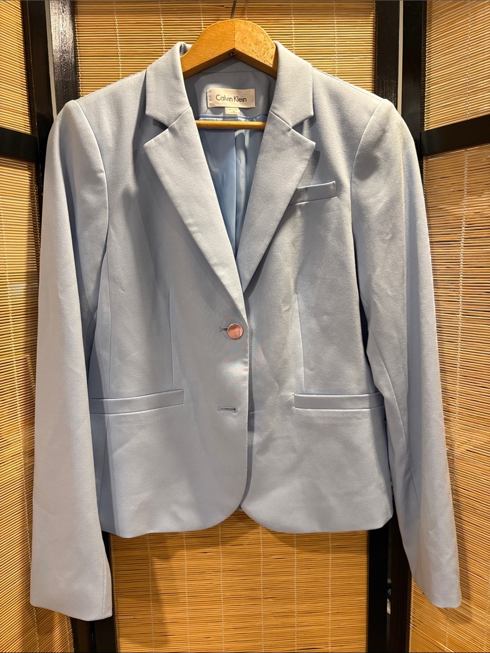 Calvin Klein Pastel Blue Single-Breasted Blazer